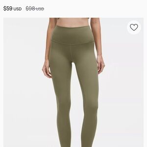 Lululemon Align High Rise Leggings in Willow Green